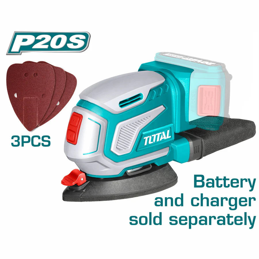 TOTAL 20V Lithium-Ion Palm Sander 125mm (5") TDSLI2051 Total